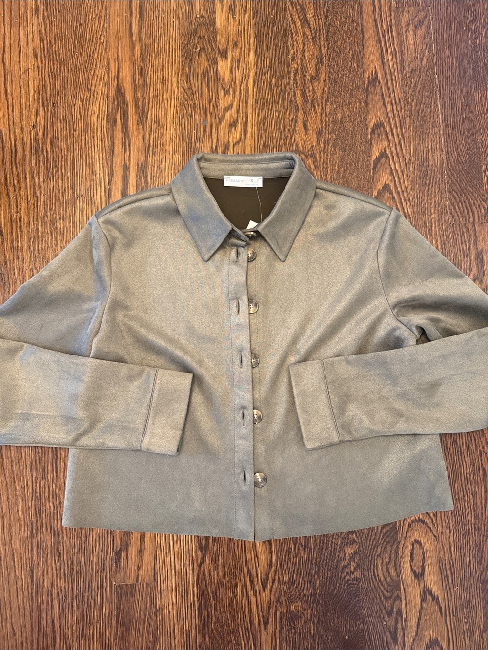 Cropped Button-Front Women's Jacket in Green